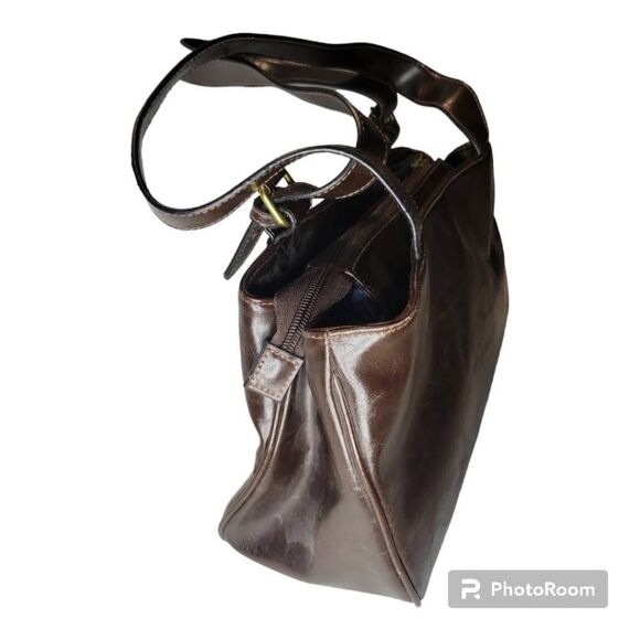 Simple Vintage Vegan Leather Brown Bag - Picture 4 of 11